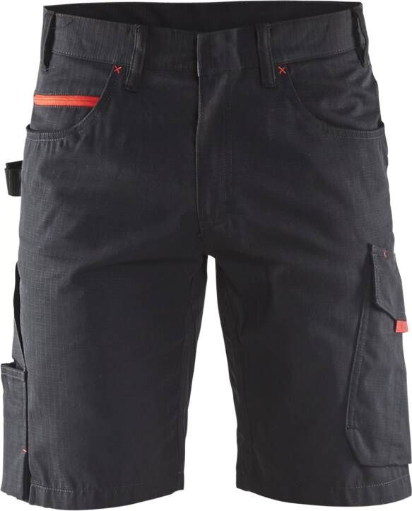 Blåkläder Service short 14991330 | Zwart Rood | 7330509549834