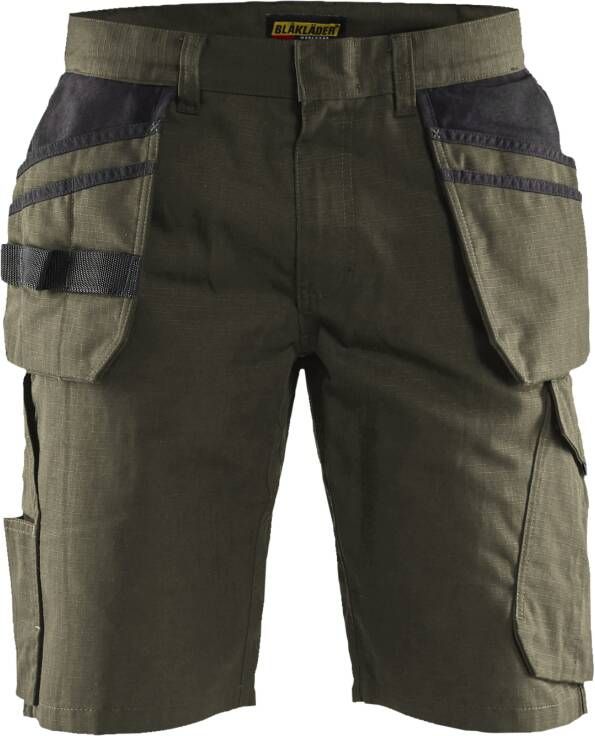 Blåkläder Service short met spijkerzakken 14941330 | Groen Zwart | 7330509688533