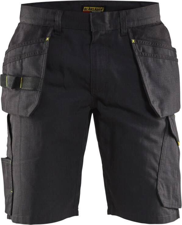 Blåkläder Service short met spijkerzakken 14941330 | Zwart High Vis Geel | 7330509688960