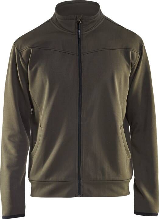 Blåkläder Service Sweatshirt met rits 33622526 | Groen Zwart | Maat 4XL 7330509550564