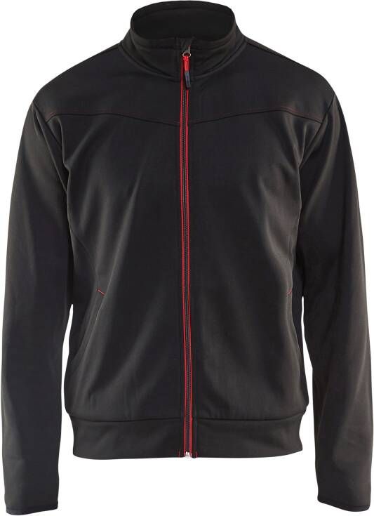 Blåkläder Service Sweatshirt met rits 33622526 | Zwart Rood | Maat XXL 7330509550946