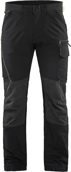 Blåkläder Service werkbroek met 4-weg stretch 14221645 | Zwart High-Vis Geel | 7330509718346