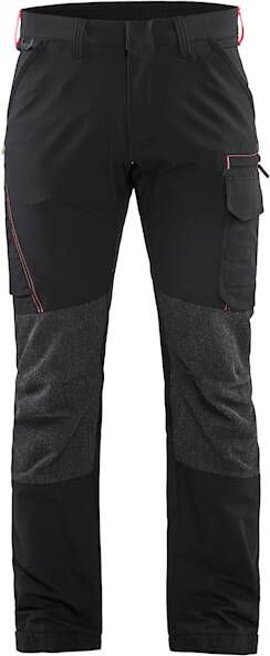 Blåkläder Service werkbroek met 4-weg stretch 14221645 | Zwart Rood | 7330509735015