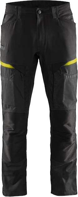Blåkläder Service werkbroek met stretch 14561845 | Zwart High-Vis Geel | 7330509651209