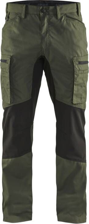 Blåkläder Service werkbroek met stretch 14591845 | Army Groen Zwart | 7330509497883