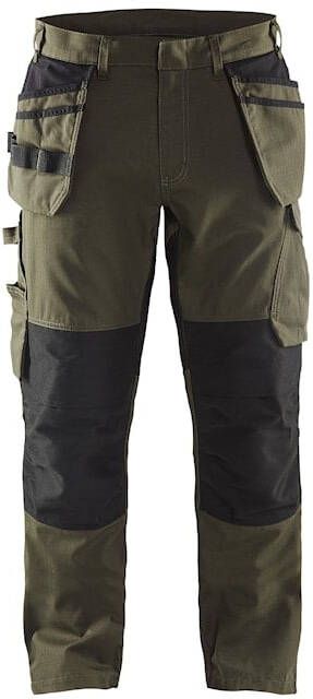Blåkläder Service werkbroek met stretch en spijkerzakken 14961330 | Groen Zwart | 7330509547786