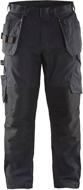 Blåkläder Service werkbroek met stretch en spijkerzakken 14961330 | Zwart Rood | 7330509548875