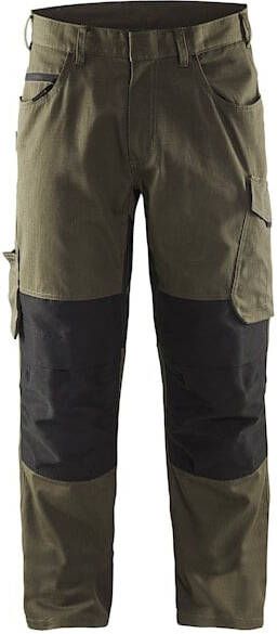 Blåkläder Service werkbroek met stretch zonder spijkerzakken 14951330 | Groen Zwart | 7330509543771
