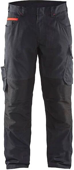 Blåkläder Service werkbroek met stretch zonder spijkerzakken 14951330 | Zwart Rood | 7330509544587