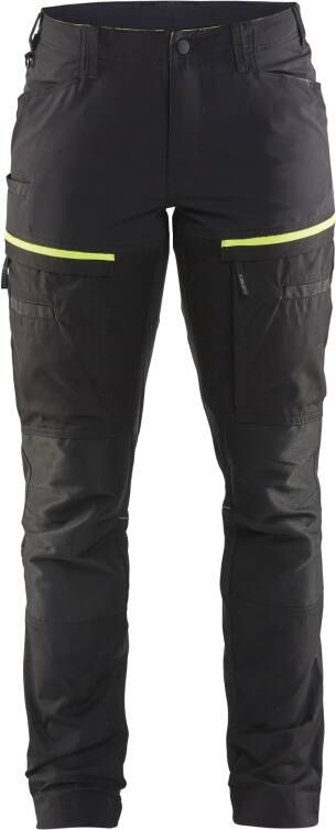 Blåkläder Servicewerkbroek met stretch voor dames 71661845 | Zwart High-Vis Geel | 7330509800041