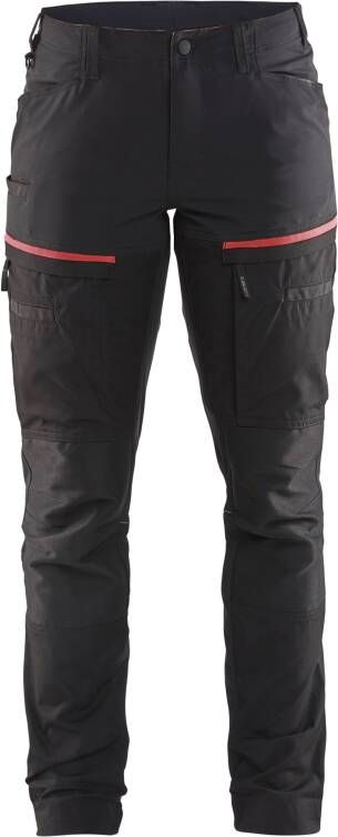 Blåkläder Servicewerkbroek met stretch voor dames 71661845 | Zwart Rood | 7330509800218