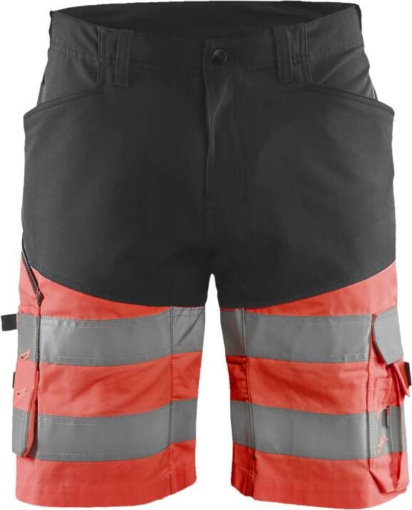 Blåkläder Short met stretch High-Vis 15411811 | Zwart High Vis Rood | 7330509799499