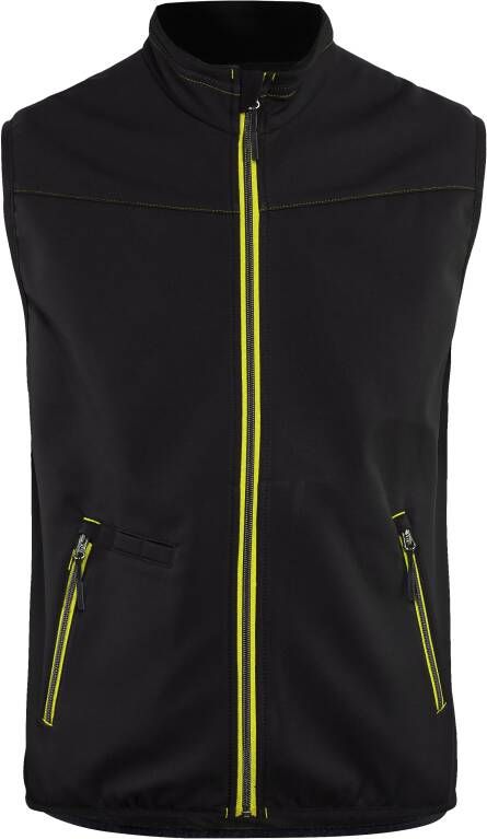 Blåkläder Softshell bodywarmer 38502516 | Zwart High-Vis Geel | Maat 3XL 7330509537725