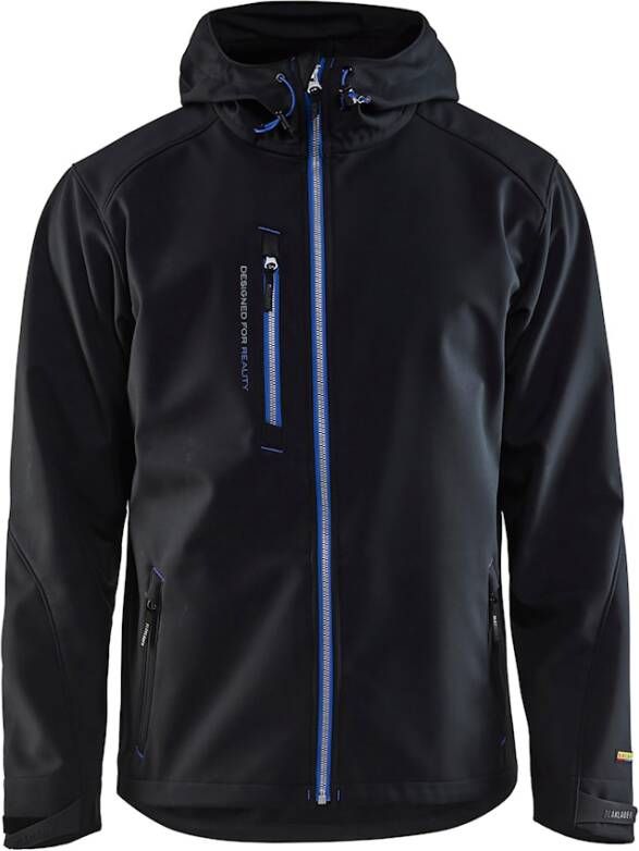 Blåkläder Softshell Jack 4949 | Zwart Korenblauw | Maat XXL 7330509459348