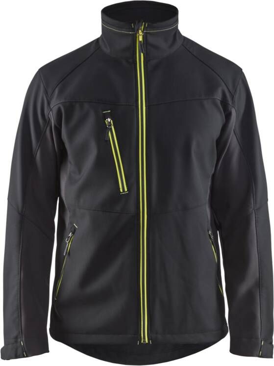 Blåkläder Softshell Jack 49502516 | Zwart High-Vis Geel | Maat 4XL 7330509534984