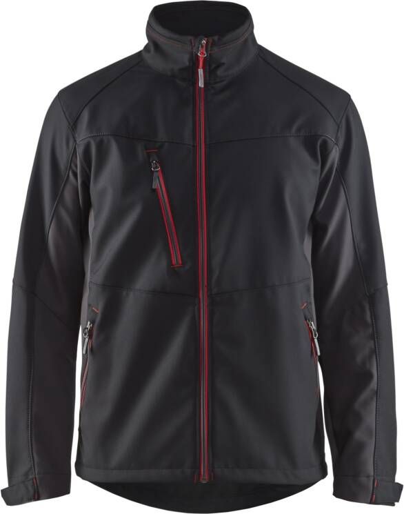 Blåkläder Softshell Jack 49502516 | Zwart Rood | Maat 3XL 7330509535059