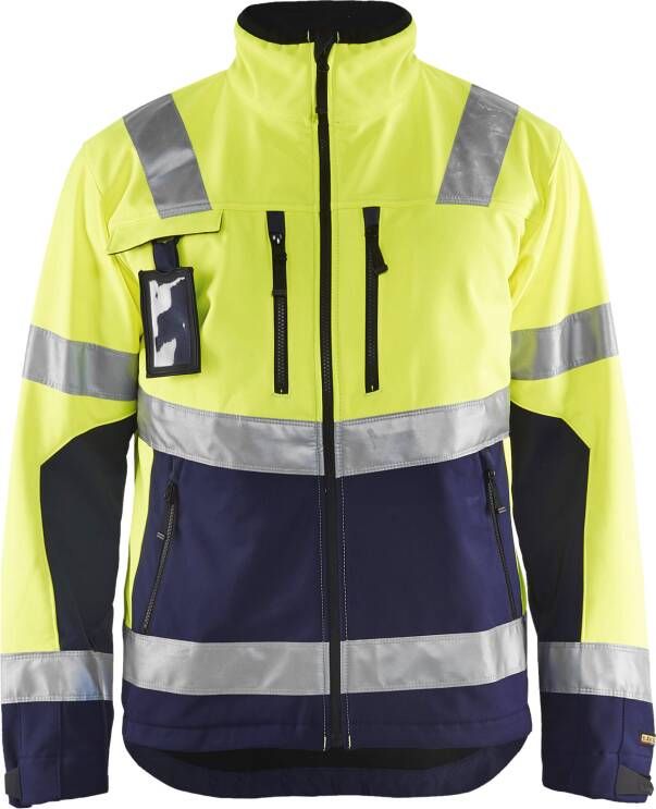 Blåkläder Softshell jack High-Vis 49002517 | High Vis Geel Marineblauw | Maat 3XL 7330509389942