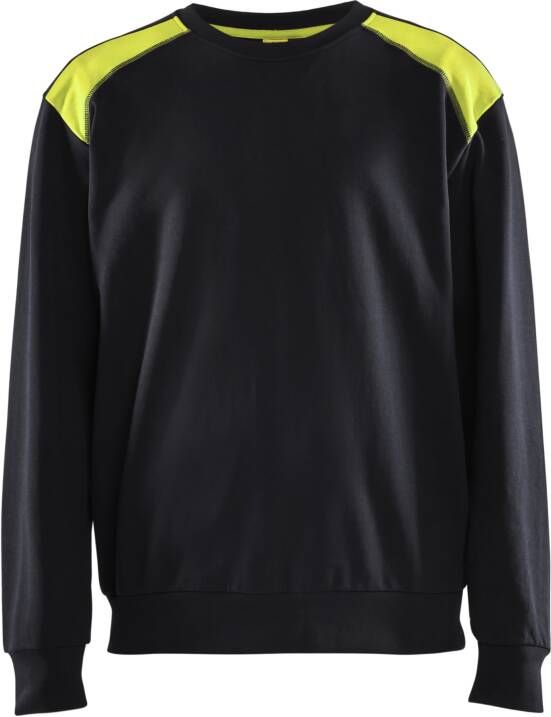 Blåkläder Sweatshirt bicolour 35801158 | Zwart High-Vis Geel | Maat 4XL 7330509810538
