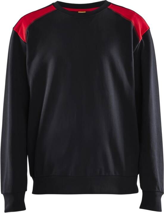 Blåkläder Sweatshirt bicolour 35801158 | Zwart Rood | Maat 3XL 7330509809167