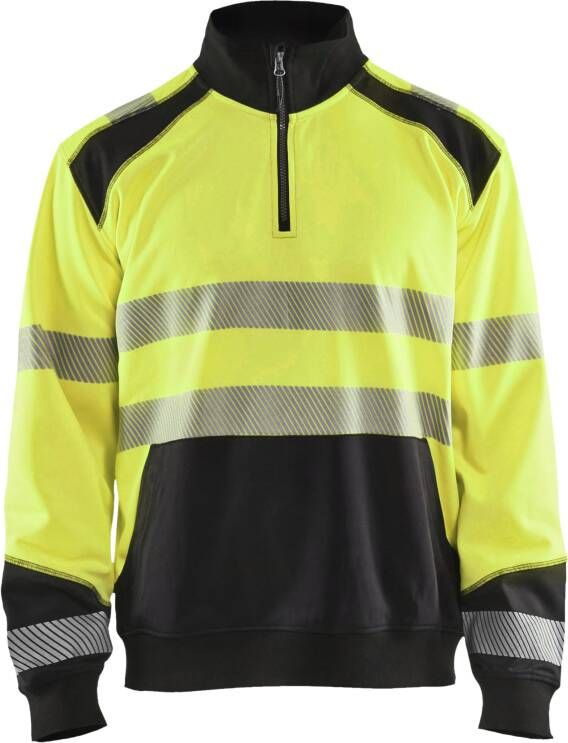 Blåkläder Sweatshirt halve rits High-Vis 35562528 | High-Vis Geel Zwart | Maat 3XL 7330509610169