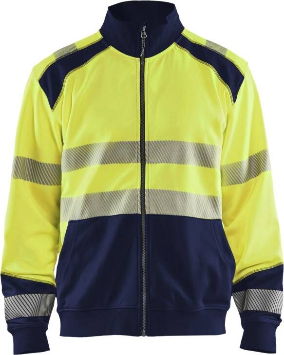 Blåkläder Sweatshirt hele rits High-Vis 35582528 | High-Vis Geel Marineblauw | Maat 4XL 7330509610251