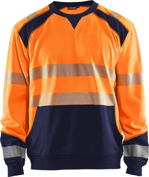Blåkläder Sweatshirt High-Vis 35412528 | High-Vis Oranje Marineblauw | Maat 4XL 7330509621080