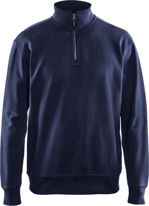 Blåkläder Sweatshirt met halve rits 33691158 | Marineblauw | Maat 3XL 7330509466254