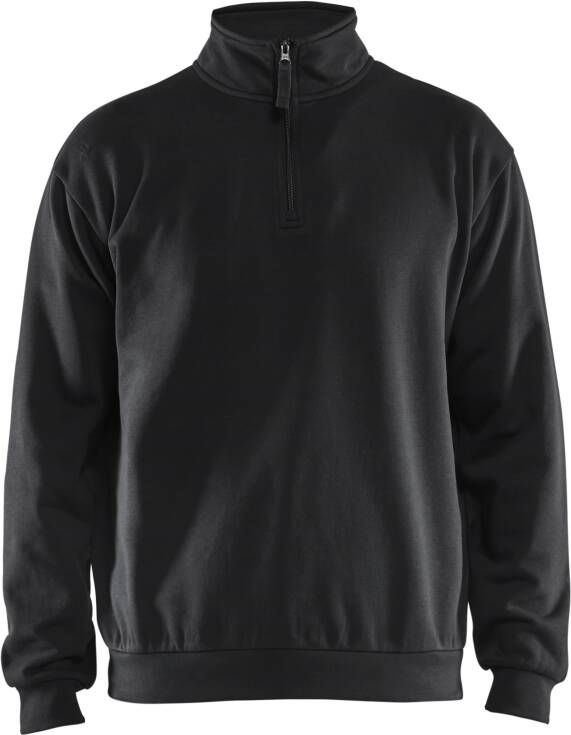 Blåkläder Sweatshirt met halve rits 35871169 | Zwart | Maat 6XL 7330509834473
