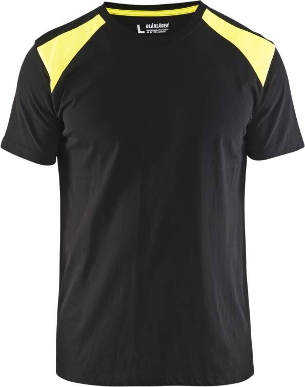 Blåkläder T-Shirt bicolour 33791042 | Zwart High-Vis Geel | Maat 3XL 7330509604557
