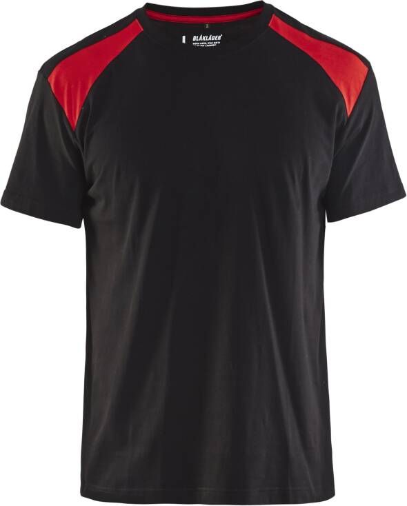 Blåkläder T-Shirt bicolour 33791042 | Zwart Rood | Maat 4XL 7330509604649