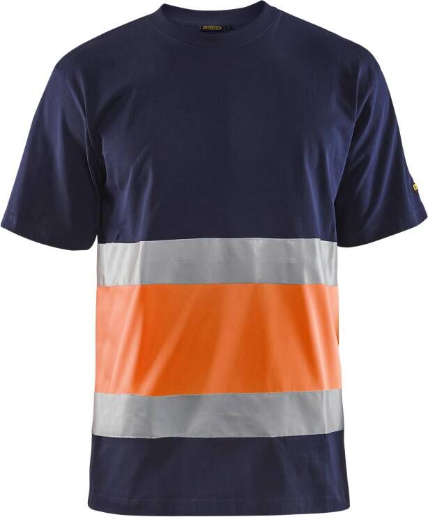 Blåkläder T-Shirt High-Vis 33871030 | Marineblauw Oranje | Maat XXL 7330509616307