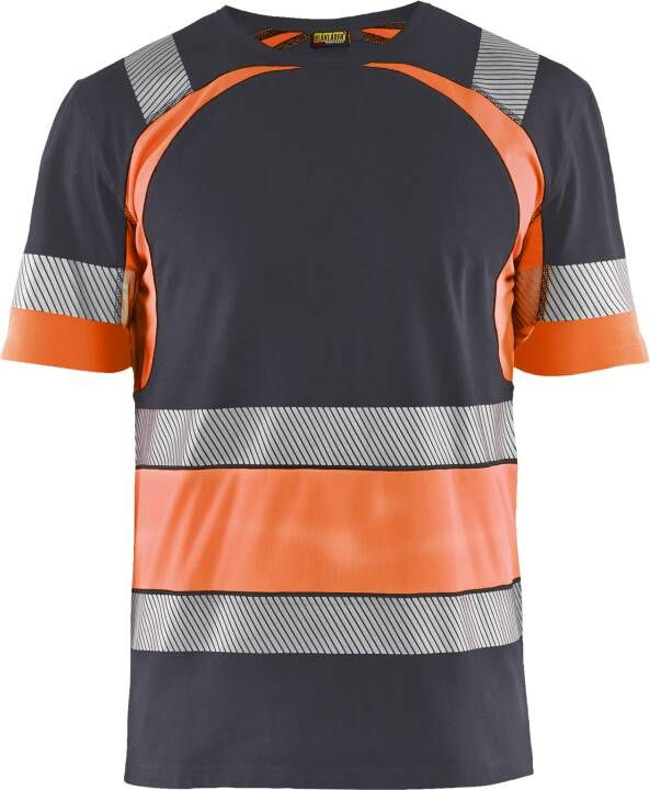 Blåkläder T-Shirt High-Vis 34211030 | Medium Grijs High-Vis Oranje | Maat 3XL 7330509815373