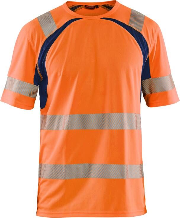 Blåkläder UV-T-Shirt High-Vis 33971013 | High-Vis Oranje Marineblauw | Maat 3XL 7330509655245