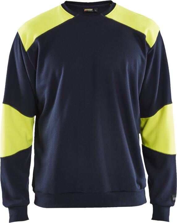 Blåkläder Vlamvertragend Sweatshirt 34581762 | Marine High-Vis Geel | Maat 3XL 7330509726310