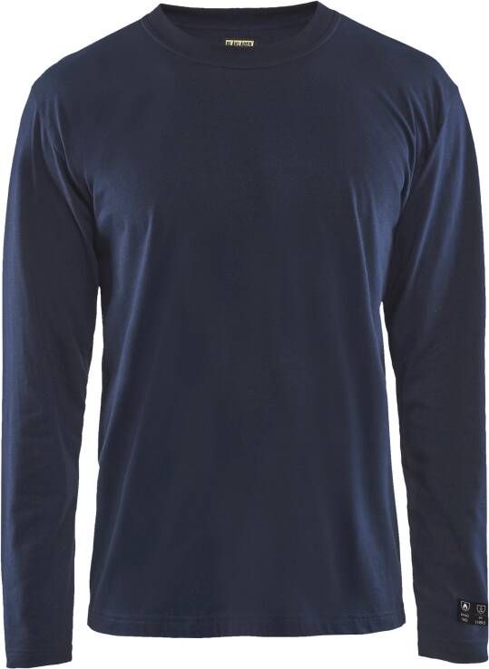 Blåkläder Vlamvertragend T-Shirt lange mouwen 34831737 | Marineblauw | Maat 4XL 7330509726563