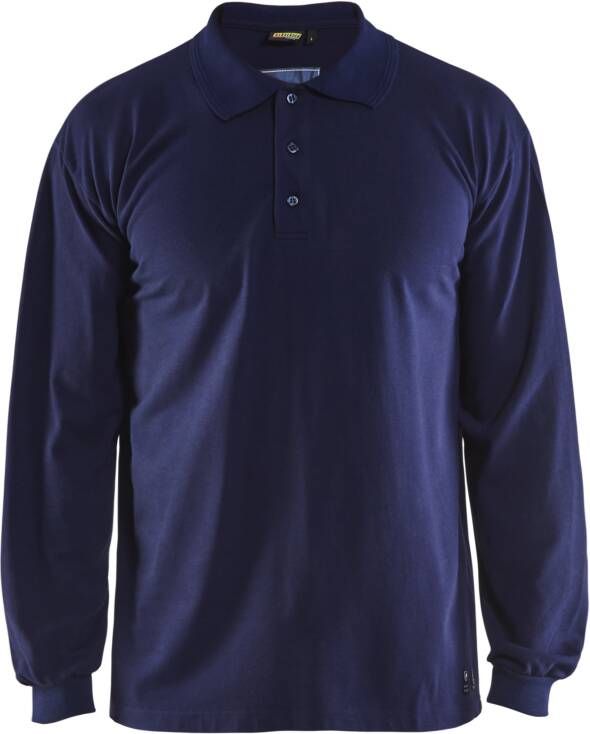 Blåkläder Vlamvertragende polo piqué lange mouw 33741726 | Marineblauw | Maat 4XL 7330509399804