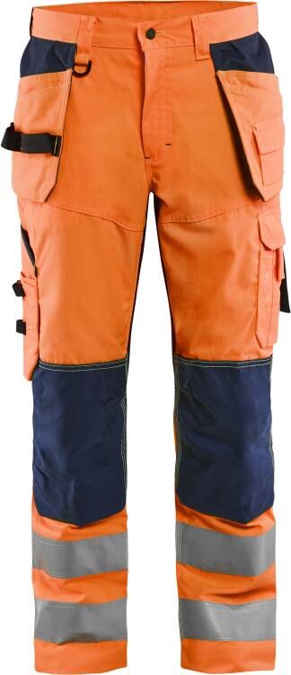 Blåkläder Werkbroek High-Vis met ventilatie 15651811 | High Vis Oranje Marineblauw | 7330509673232