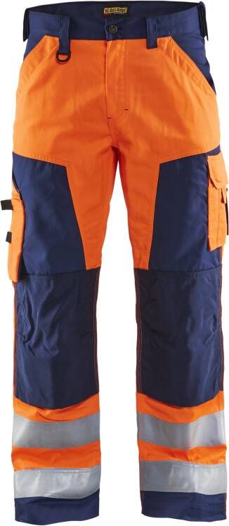 Blåkläder Werkbroek High-Vis zonder spijkerzakken 15661811 | High Vis Oranje Marineblauw | 7330509413449