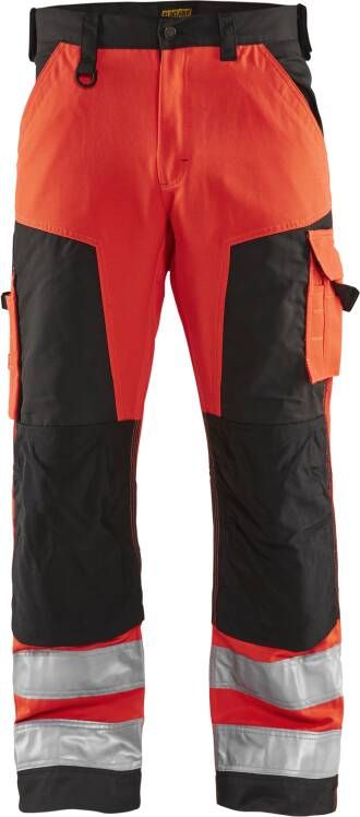 Blåkläder Werkbroek High-Vis zonder spijkerzakken 15661811 | High Vis Rood Zwart | 7330509413678