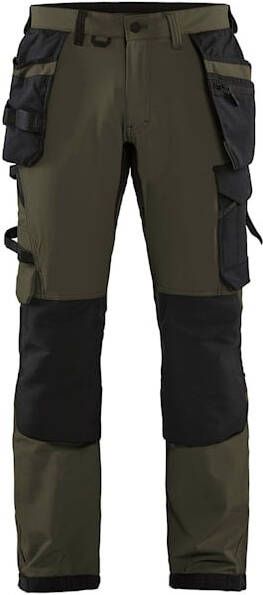 Blåkläder Werkbroek met 4-weg stretch 15221645 | Groen Zwart | 7330509723173