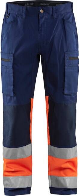 Blåkläder Werkbroek met stretch High-Vis 15511811 | Marineblauw Oranje | 7330509662939