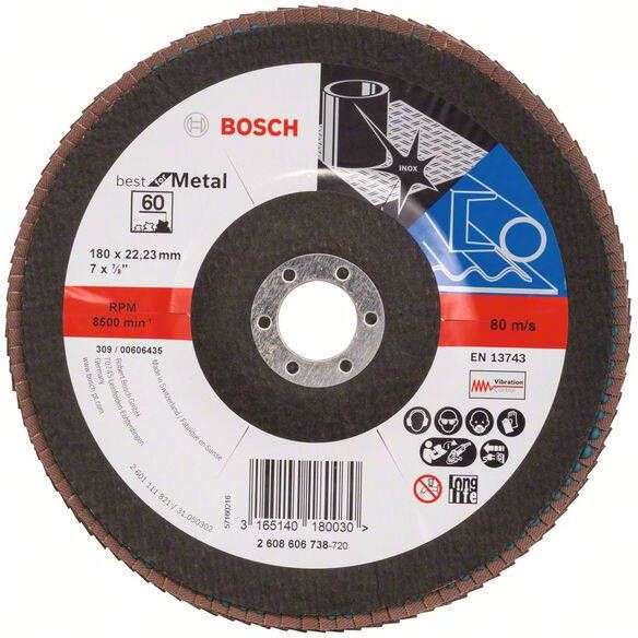 Bosch Accessoires 1 Lamellenschijf 180 X571 Best for Metal haaks K60 2608606738