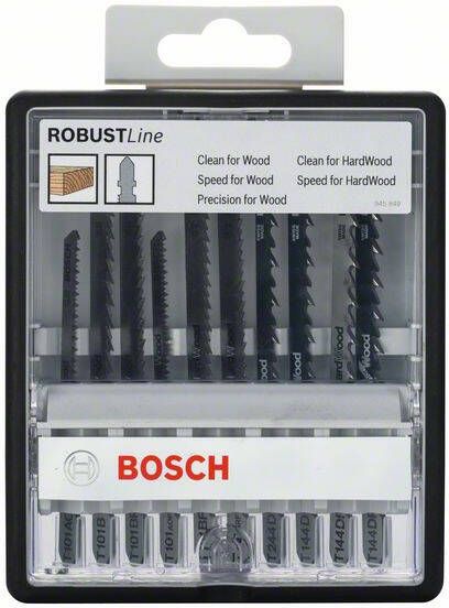 Bosch Accessoires 10-delige Robust Line decoupeerzaagbladenset Wood Expert T-schacht 1st 2607010540
