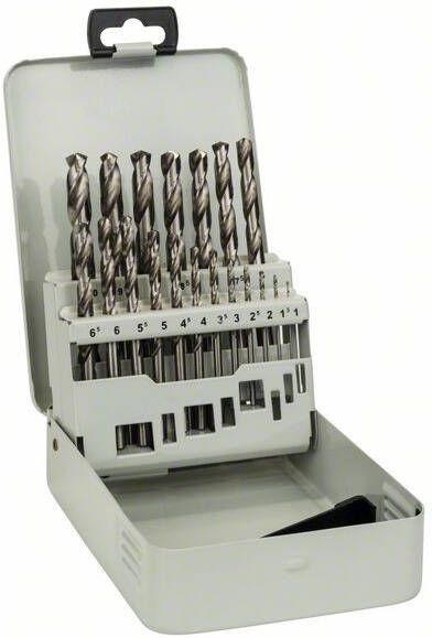 Bosch Accessoires 19-delige metaalborenset HSS-G in metalen cassette DIN 338 135° 110 mm 135° 19st 2607018726
