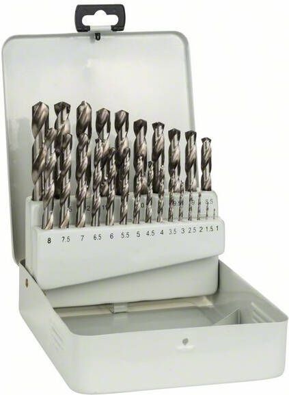 Bosch Accessoires 25-delige metaalborenset HSS-G in metalen cassette DIN 338 135° 113 mm 135° 25st 2607018727
