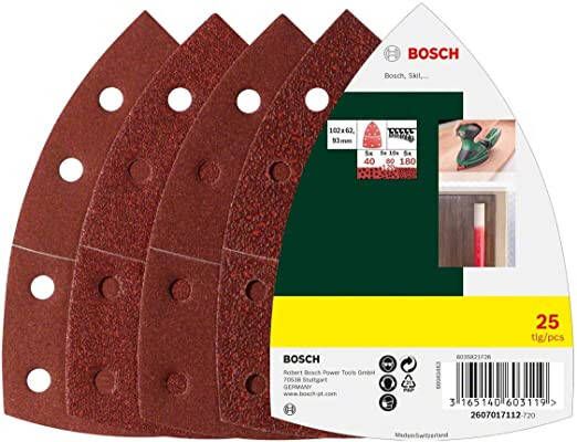 Bosch Accessoires 2607017112 | 25-DELIGE SCHUURBLADENSET | VOOR MULTISCHUURMACHINE | KLITHECHTING 2607017112