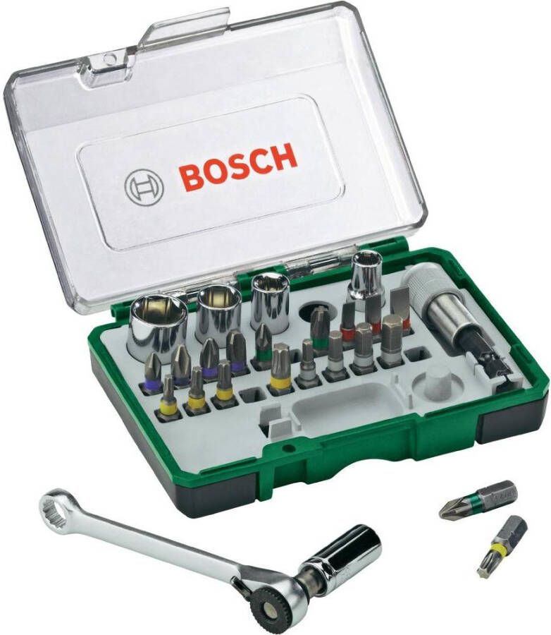 Bosch 27-delige ratelset en Schroevendraaier