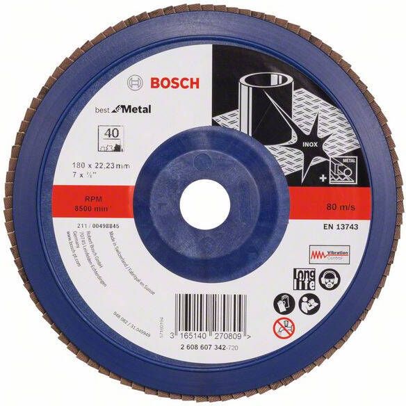 Bosch Accessoires 1 Lamellenschijf 180 X571 Best for Metal recht kunststof 40 2608607342