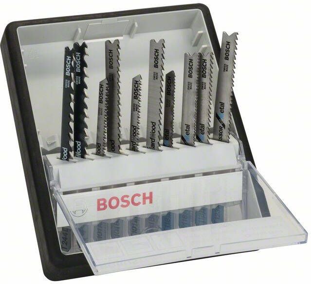 Bosch Accessoires 10-delige Robust Line decoupeerzaagbladenset Wood and Metal T-schacht 1st 2607010542