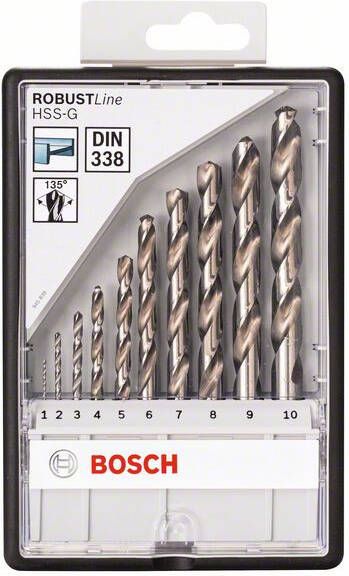 Bosch Accessoires 10-delige Robust Line metaalborenset HSS-G 135° 1; 2; 3; 4; 5; 6; 7; 8; 9; 10 mm 135° 10st 2607010535
